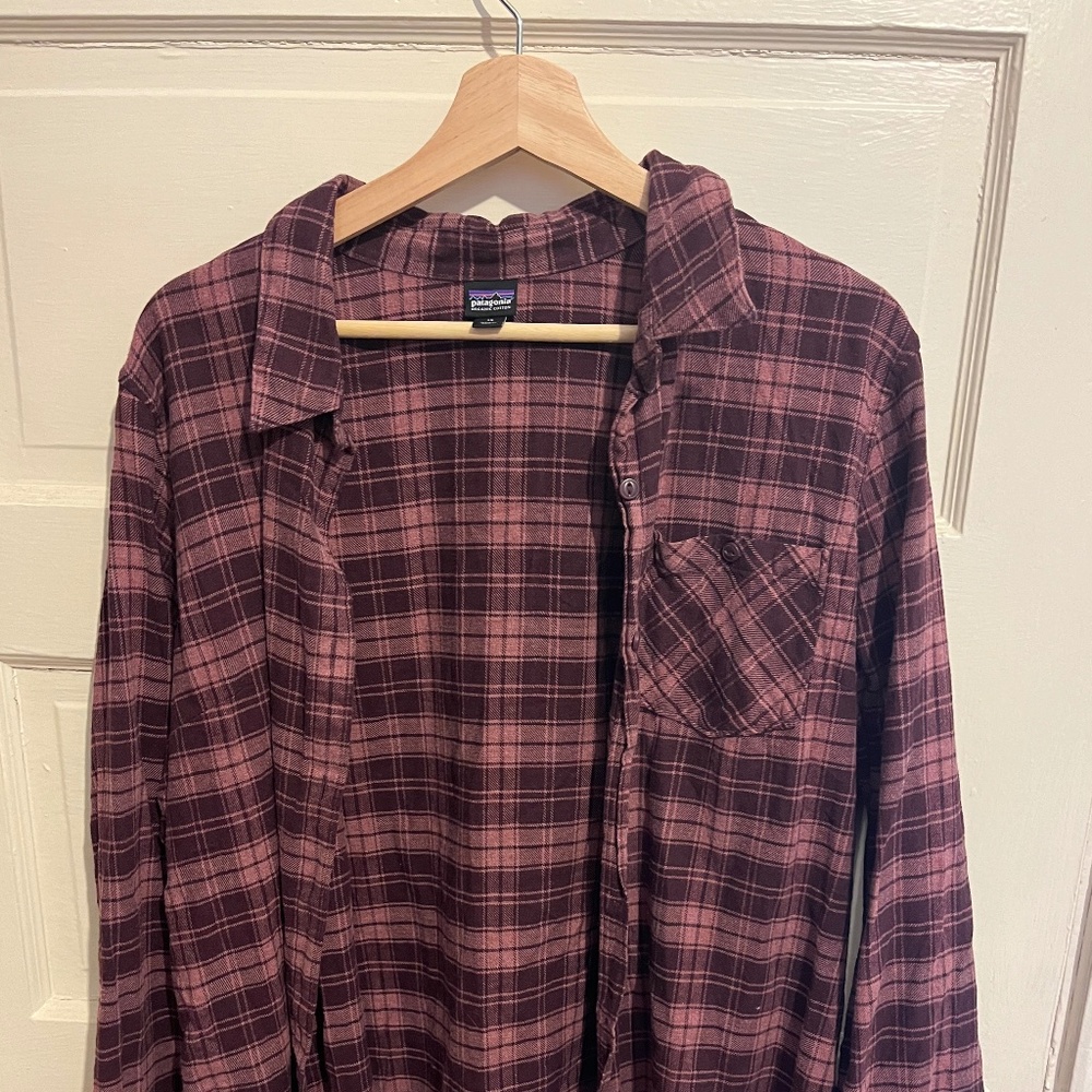 Patagonia size 12 flannel shirt 100% cotton